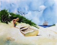 Girl and Old Boat