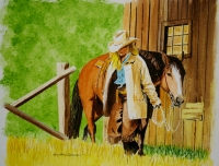 Cowgirl and horse